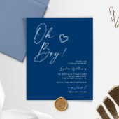 Budget Modern Blauw Baby shower Uitnodiging
