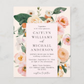 Budget Modern Blush Roze Bloemen Bruiloft (Voorkant)