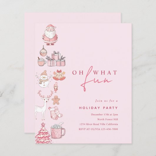 BUDGET Modern Blush Roze Vakantie Kerstfeest (Voorkant / Achterkant)