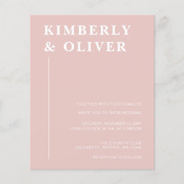 Budget Modern Blush Wedding Invitations