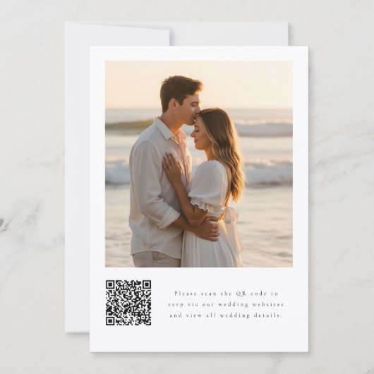 Budget Modern Boho 2 Photo Wedding Kaart (Achterkant)