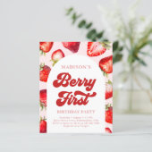 Budget Modern Boho Aardbeienbes 1e Verjaardag (Staand voorkant)