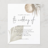 Budget Modern Boho Grass Beige Weddenschap (Voorkant)