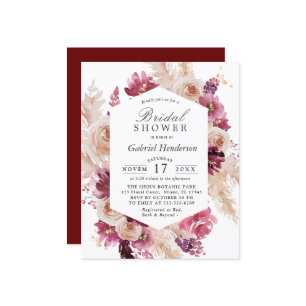 Budget Modern Boho Maroon Bridal Shower