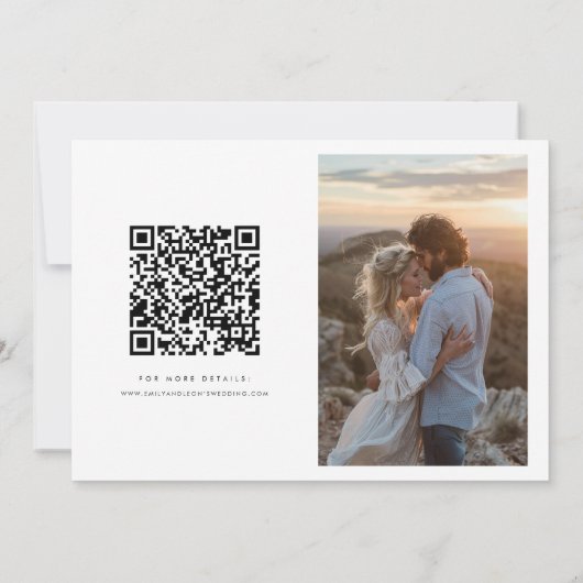 Budget Modern Boho Qr Code Photo Wedding Save The Date (Achterkant)