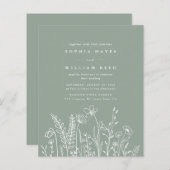 BUDGET Modern Boho Sage Green Wildflower Wedding (Voorkant / Achterkant)