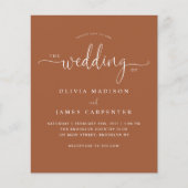 Budget Modern Boho Terracotta Photo Wedding Invite (Voorkant)