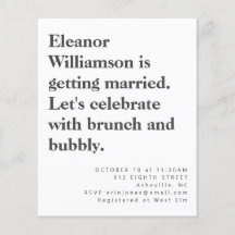 Budget Modern Bold Black White Bridal Brunch