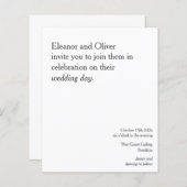 Budget Modern Bold Black White Wedding Invitation (Voorkant / Achterkant)