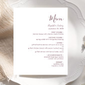 Budget Modern Bourgondië Script Trouwmenu