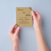 Budget modern Bruiloft Save the Date briefpapier Flyer (Hand)