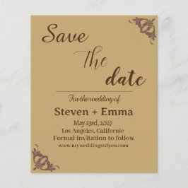 Budget modern Bruiloft Save the Date briefpapier Flyer