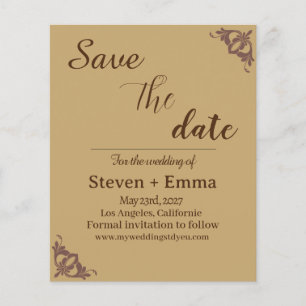 Budget modern Bruiloft Save the Date briefpapier Flyer