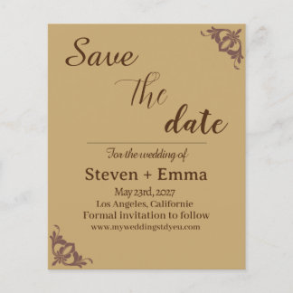 Budget modern Bruiloft Save the Date briefpapier Flyer