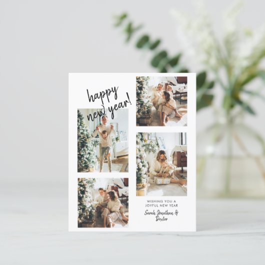 BUDGET Modern Brush Script 4 Foto Gelukkig Nieuwja (Staand voorkant)