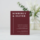 Budget Modern Burgundy Wedding Invitations (Staand voorkant)