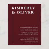 Budget Modern Burgundy Wedding Invitations (Voorkant)
