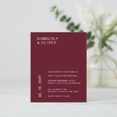 Budget Modern Burgundy Wedding Invitations (Staand voorkant)