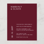 Budget Modern Burgundy Wedding Invitations (Voorkant)