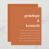 Budget Modern Burnt Oranje Weddenschap (Voorkant / Achterkant)