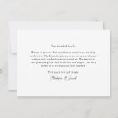 Budget Modern Calligrafiescript Weduwfoto Bedankkaart (Achterkant)