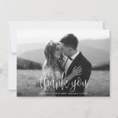 Budget Modern Calligrafiescript Weduwfoto Bedankkaart (Voorkant)