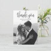 Budget Modern Calligrafiescript Weduwfoto Bedankkaart (Staand voorkant)