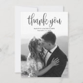 Budget Modern Calligrafiescript Weduwfoto Bedankkaart (Voorkant)