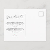 Budget Modern Casual Foto Afstuderen Aankondigingskaart (Achterkant)