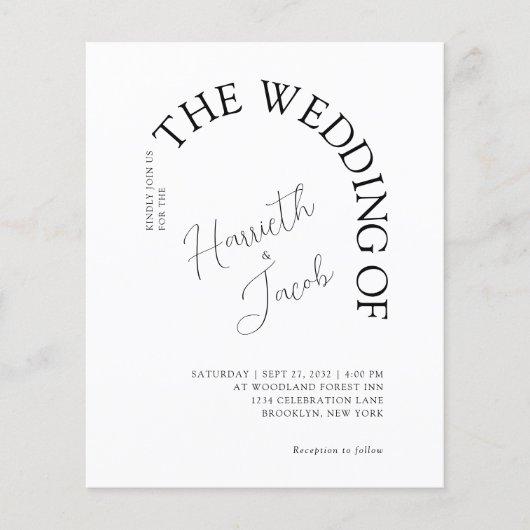 BUDGET Modern Classic de boog Foto Bruiloft (Voorkant)