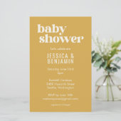 Budget modern Cute Dusty Yellow Baby shower nodigt (Staand voorkant)