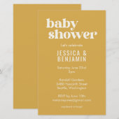 Budget modern Cute Dusty Yellow Baby shower nodigt (Voorkant / Achterkant)