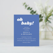Budget modern Cute French Blue Baby shower Invite (Staand voorkant)