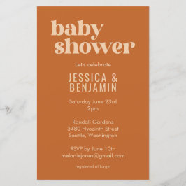 Budget Modern Cute Terracotta Baby shower nodigt u