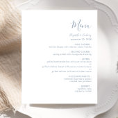 Budget Modern Dusty Blue Script Wedding Menu