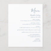 Budget Modern Dusty Blue Script Wedding Menu (Voorkant)