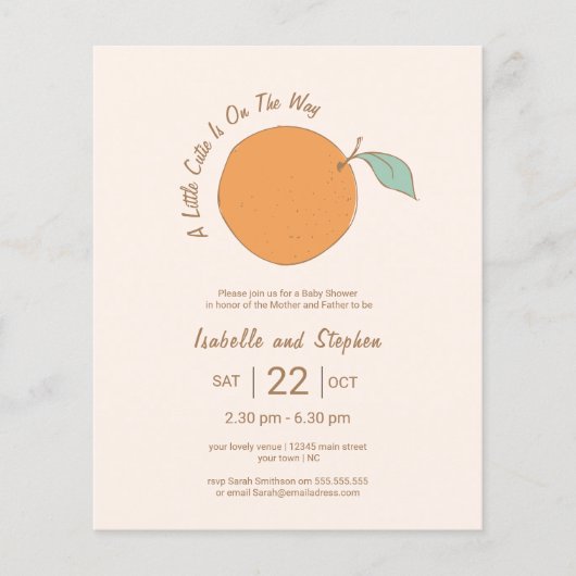 Budget Modern Een beetje schattig Sinaasappel Baby (Voorkant)