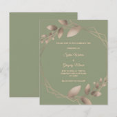 Budget Modern Eenvoudig botanisch salie groen goud (Voorkant / Achterkant)