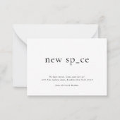 BUDGET Modern Eenvoudig Nieuwe Plaats Nieuwe Ruimt Notitiekaartje (Voorkant)