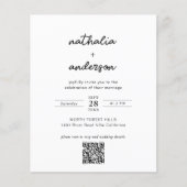 BUDGET Modern Eenvoudig Script Foto QR Code Weddin (Voorkant)