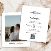 BUDGET Modern Eenvoudig Script Foto QR Code Weddin