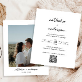 BUDGET Modern Eenvoudig Script Foto QR Code Weddin