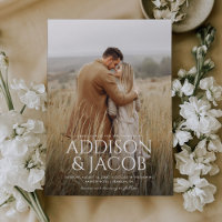 Budget Modern Eenvoudig Type Namen Foto Bruiloft