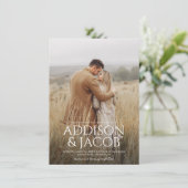 Budget Modern Eenvoudig Type Namen Foto Bruiloft Kaart (Staand voorkant)