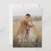 Budget Modern Eenvoudig Type Namen Foto Bruiloft Kaart (Voorkant)