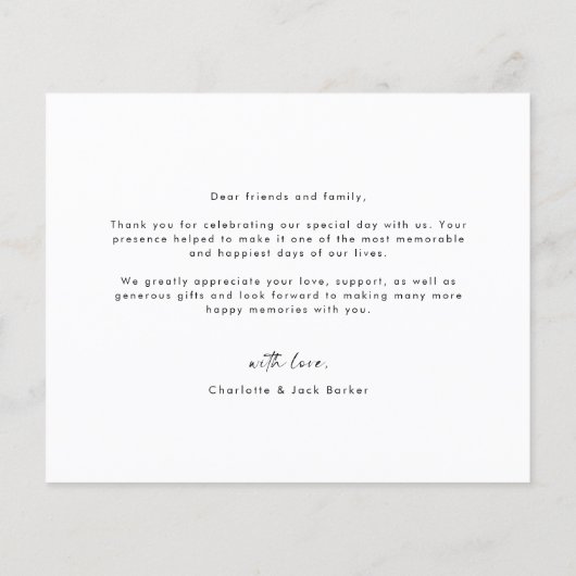 Budget Modern Eenvoudige Foto Bruiloft Dank u Flyer (Achterkant)