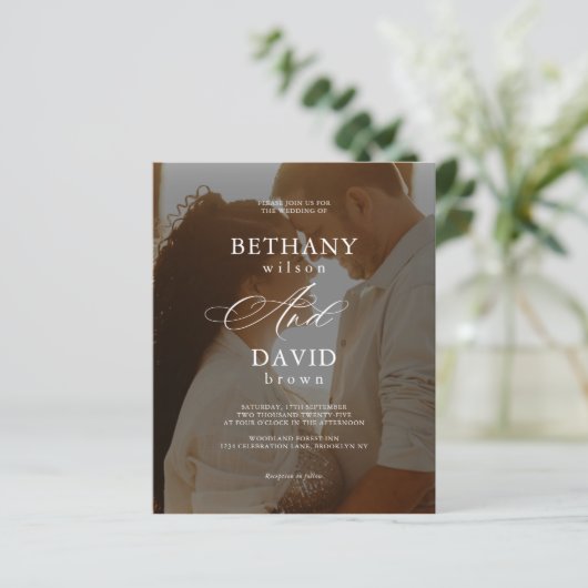 BUDGET Modern Elegant 2 Arch Foto QR Code Huwelijk (Staand voorkant)