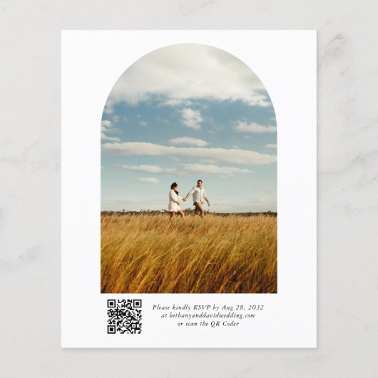 BUDGET Modern Elegant 2 Arch Foto QR Code Huwelijk (Achterkant)