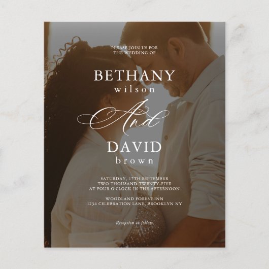 BUDGET Modern Elegant 2 Arch Foto QR Code Huwelijk (Voorkant)