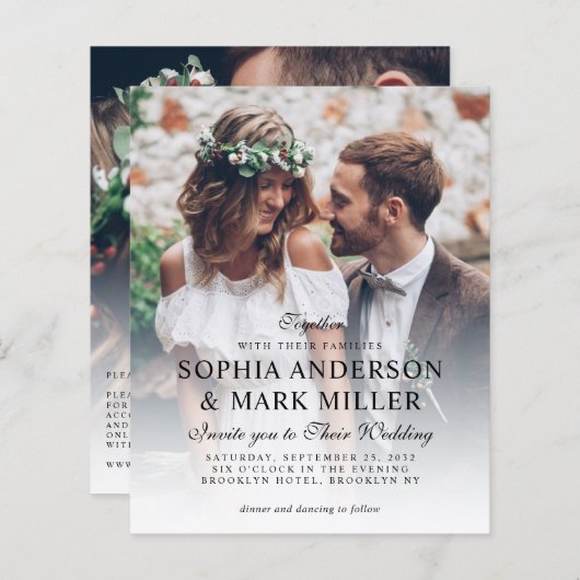 Budget Modern Elegant 2 Uitnodiging tot het trekke (Voorkant / Achterkant)